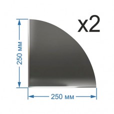 Зеркальная плитка 25x25 см (2шт.) с част. фацетом 5 мм (четверть круга)